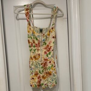 Floral Sleeveless romper- Multicolor